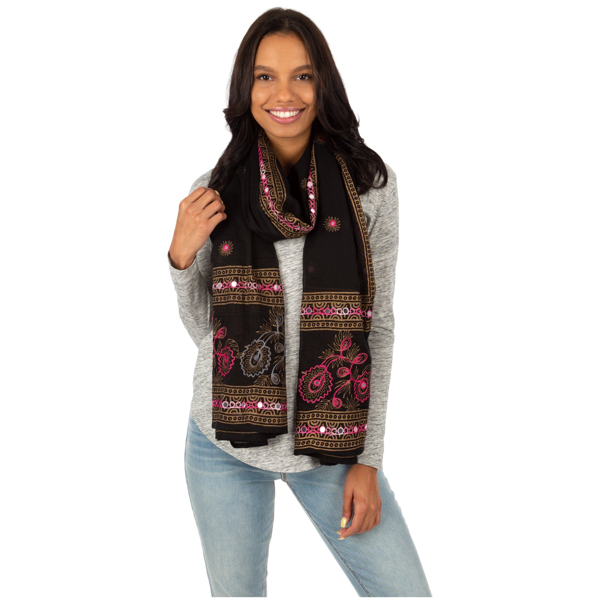 Mirrored Garden Indian Wrap Scarf - Aaria Tees Aaria Tees
