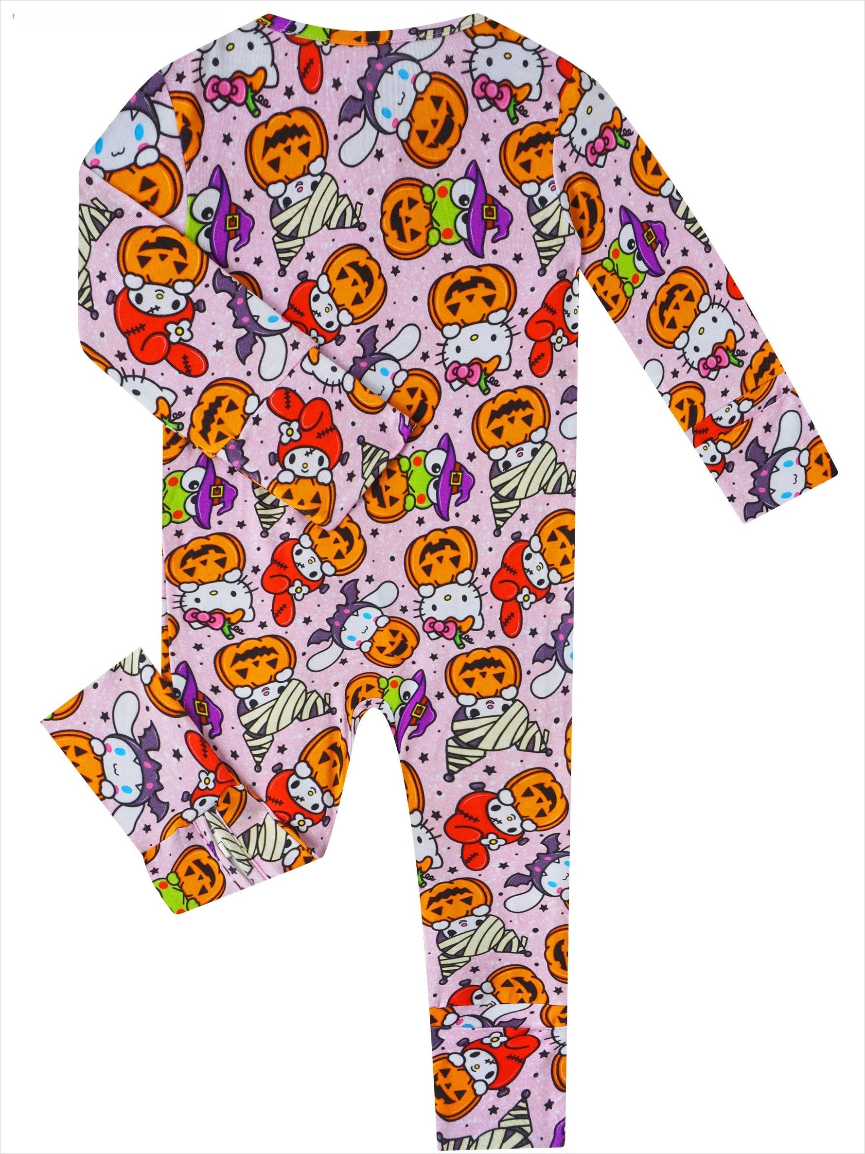 PoshTOT Sanrio Hello Kitty Pumpkin Bamboo Baby Convertible Zippy Romper - Aaria Tees Aaria Tees