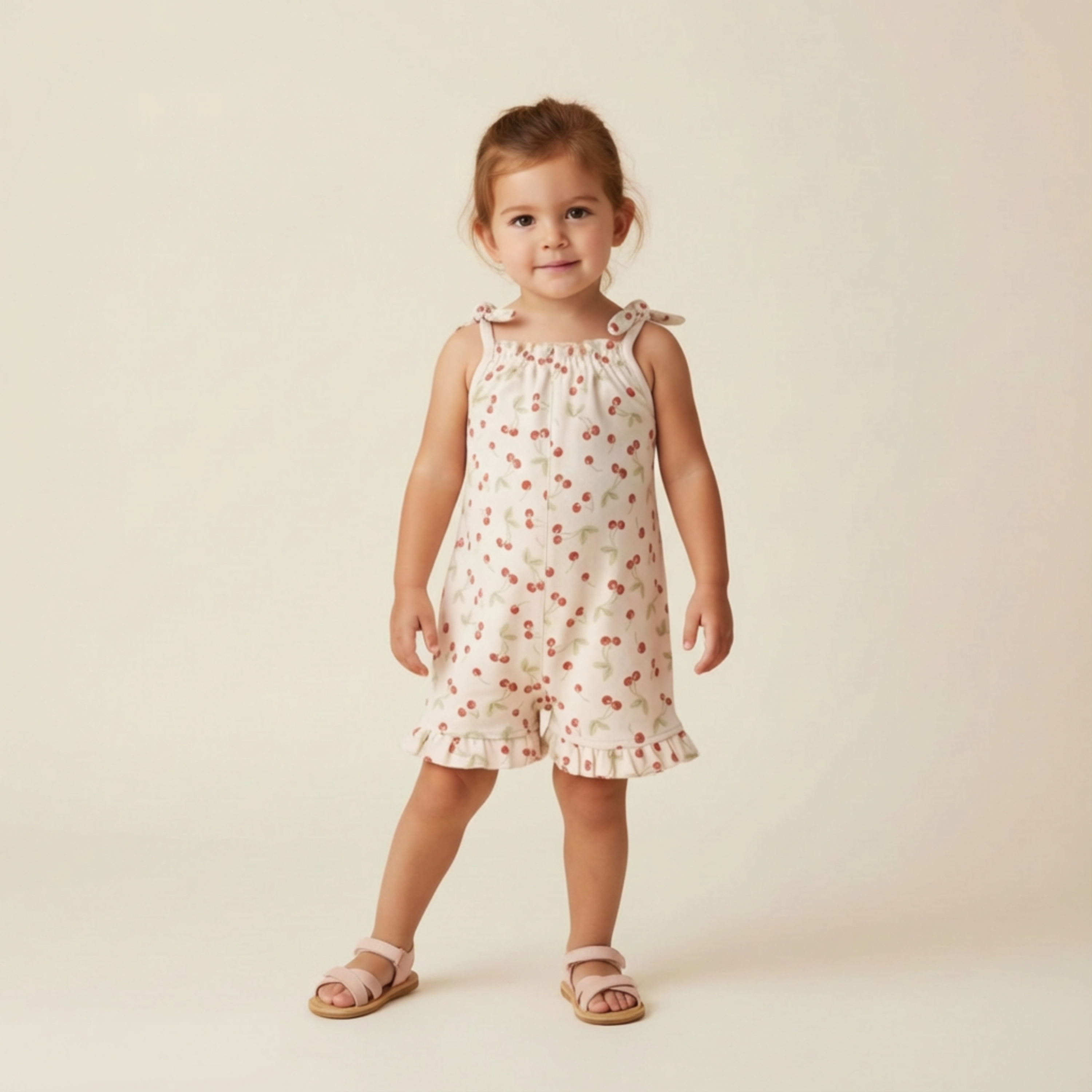 Organic Ruffle Jumpsuit - Cherry - Aaria Tees Aaria Tees