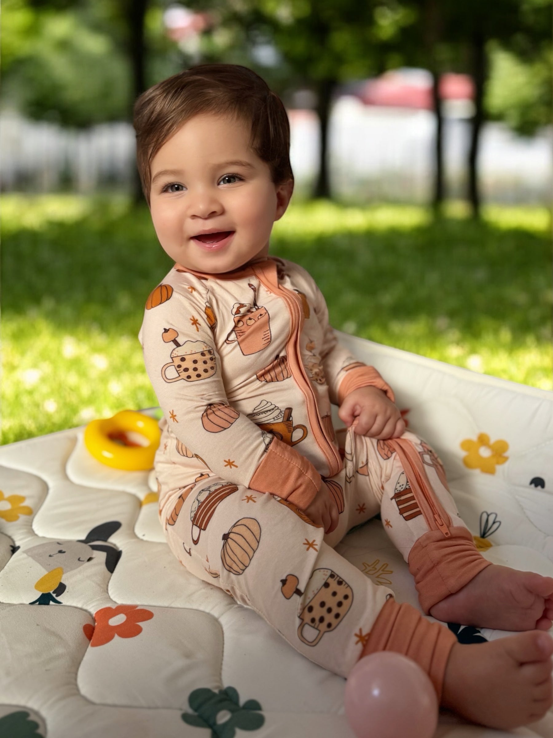 Pumpkin Spice (Convertible Zip Footies) - Aaria Tees Aaria Tees