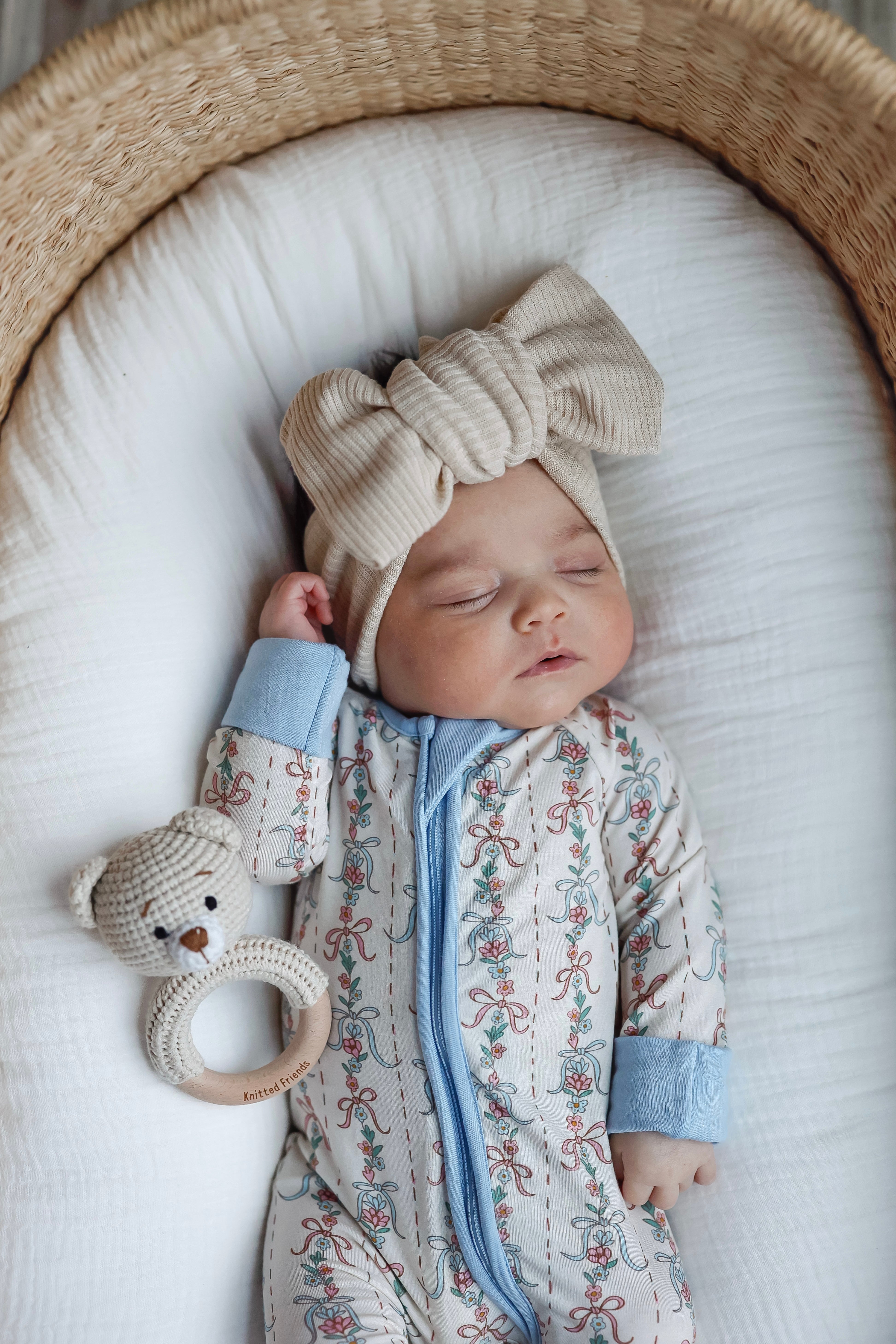 Bow Blossom (Convertible Zip Footies) - Aaria Tees Aaria Tees