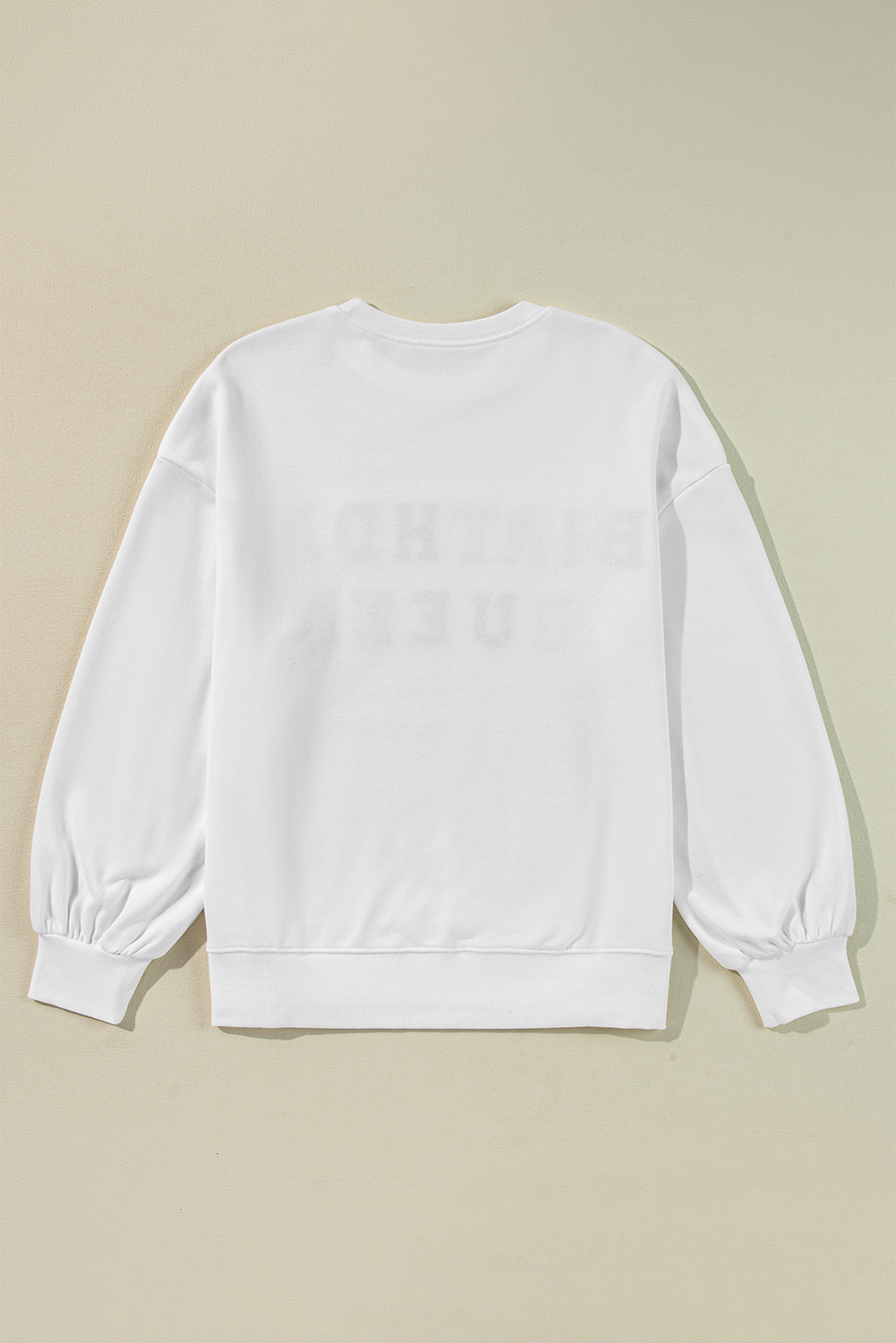 White BIRTHDAY QUEEN Graphic Balloon Sleeve Sweatshirt - Aaria Tees Aaria Tees