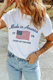 White American Flag Retro Inspired Graphic Tee Aaria Tees
