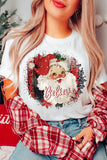 White Believe Christmas Father Graphic Crewneck T Shirt - Aaria Tees Aaria Tees
