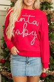 Fiery Red Christmas Santa Baby Tinsel Graphic Sweatshirt - Aaria Tees Aaria Tees