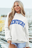 White Kentucky Graphic Mock Neck Reversible Sweatshirt - Aaria Tees Aaria Tees