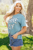 Stone Blue Camo GAME DAY Graphic T Shirt - Aaria Tees Aaria Tees