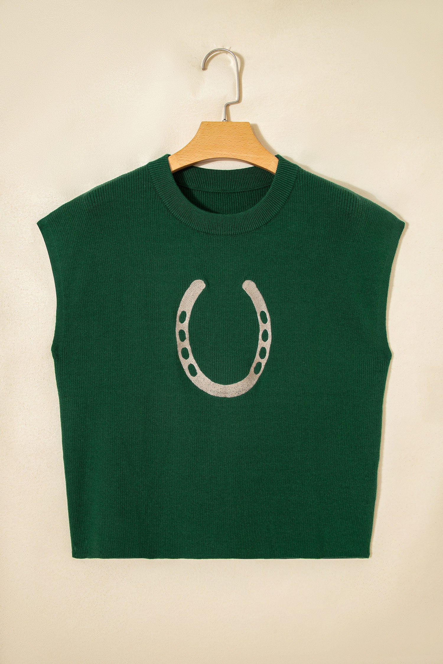 Blackish Green Horseshoe Graphic Western Short Sleeve Sweater - Aaria Tees Aaria Tees