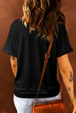 Black Thanksgiving Turkey Printed Graphic Short Sleeve Casual Shift T-Shirt Aaria Tees