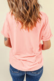 Pink Sequin Cute Bunny Graphic Easter Fashion Tee Aaria Tees