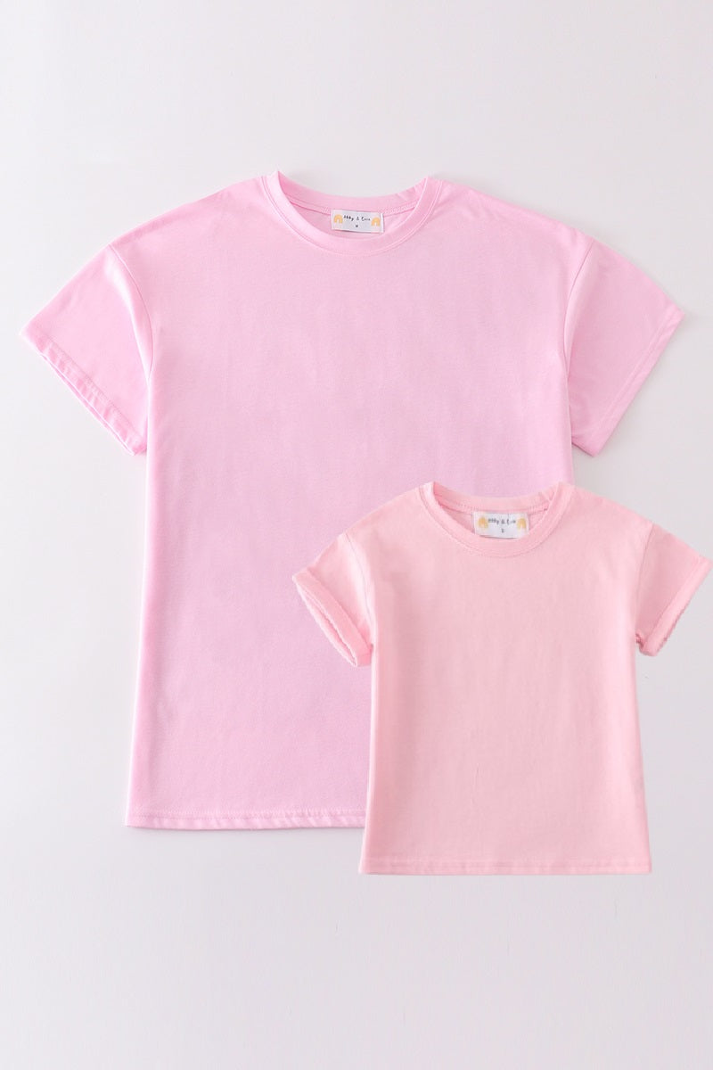 Premium Blush basic T-shirt Kids and adult - Aaria Tees Aaria Tees