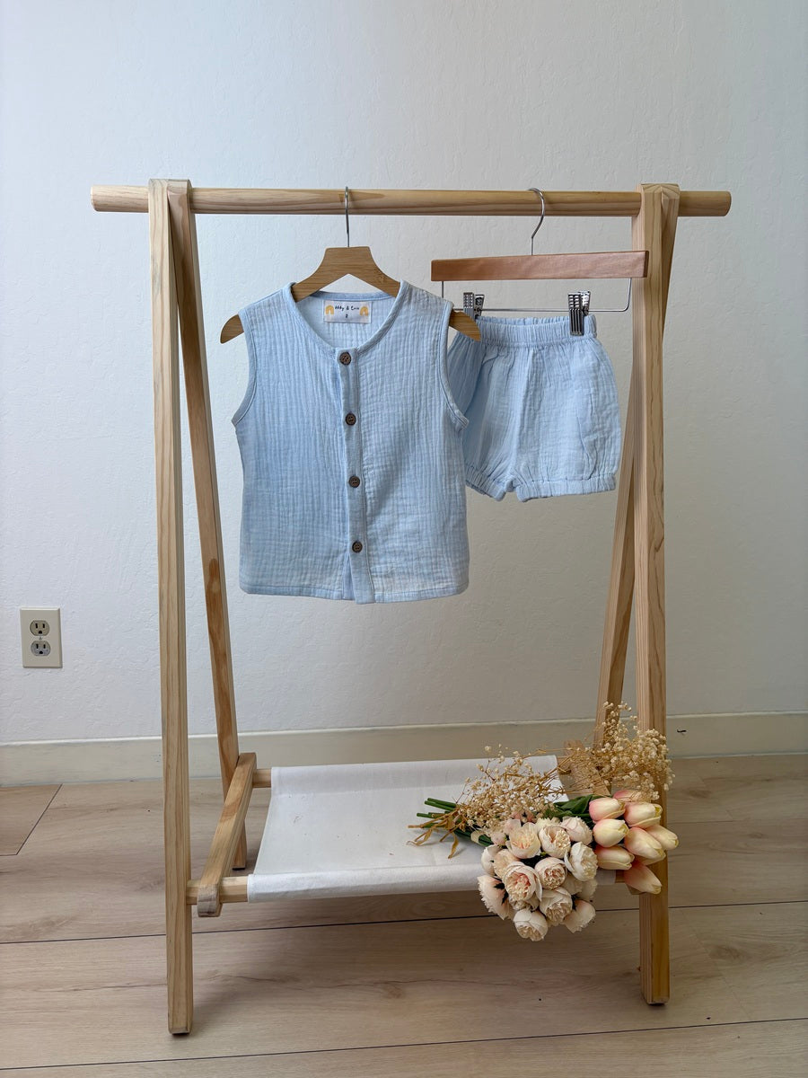 Premium Sky muslin boy shorts set - Aaria Tees Aaria Tees