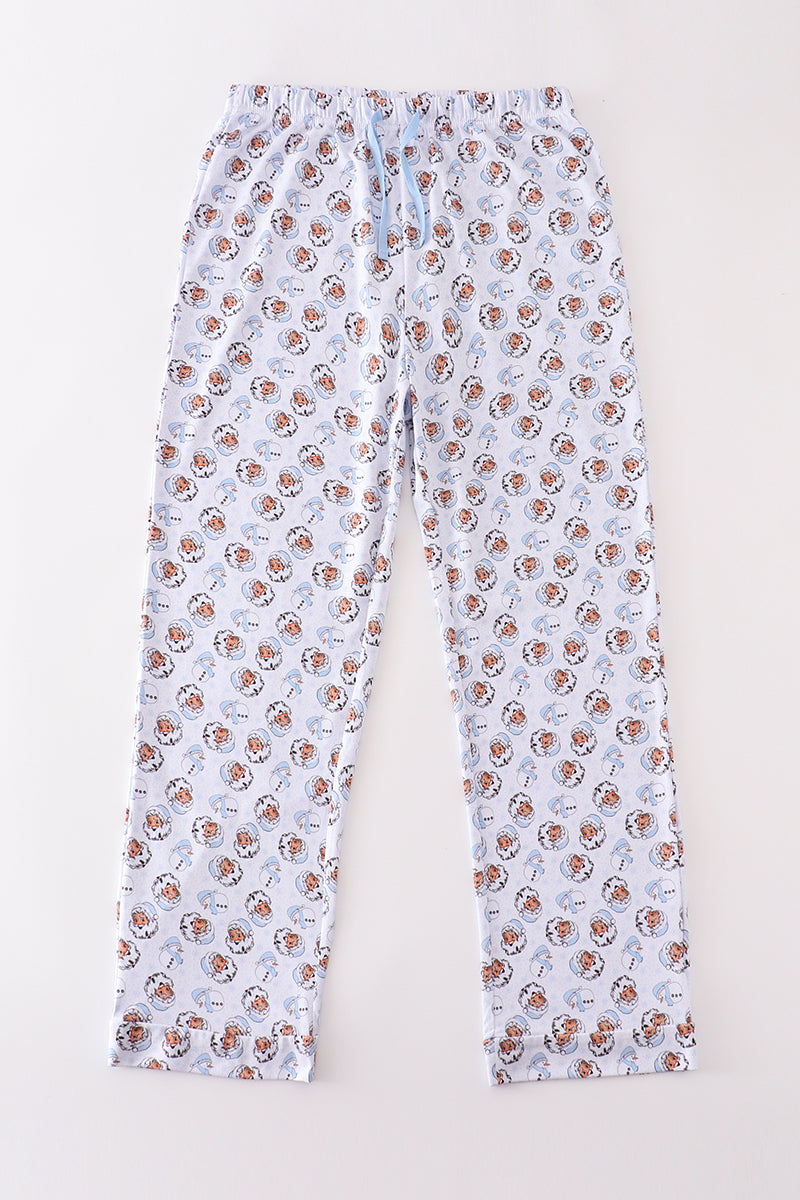 Premium blue christmas santa claus print men pajama pants - Aaria Tees