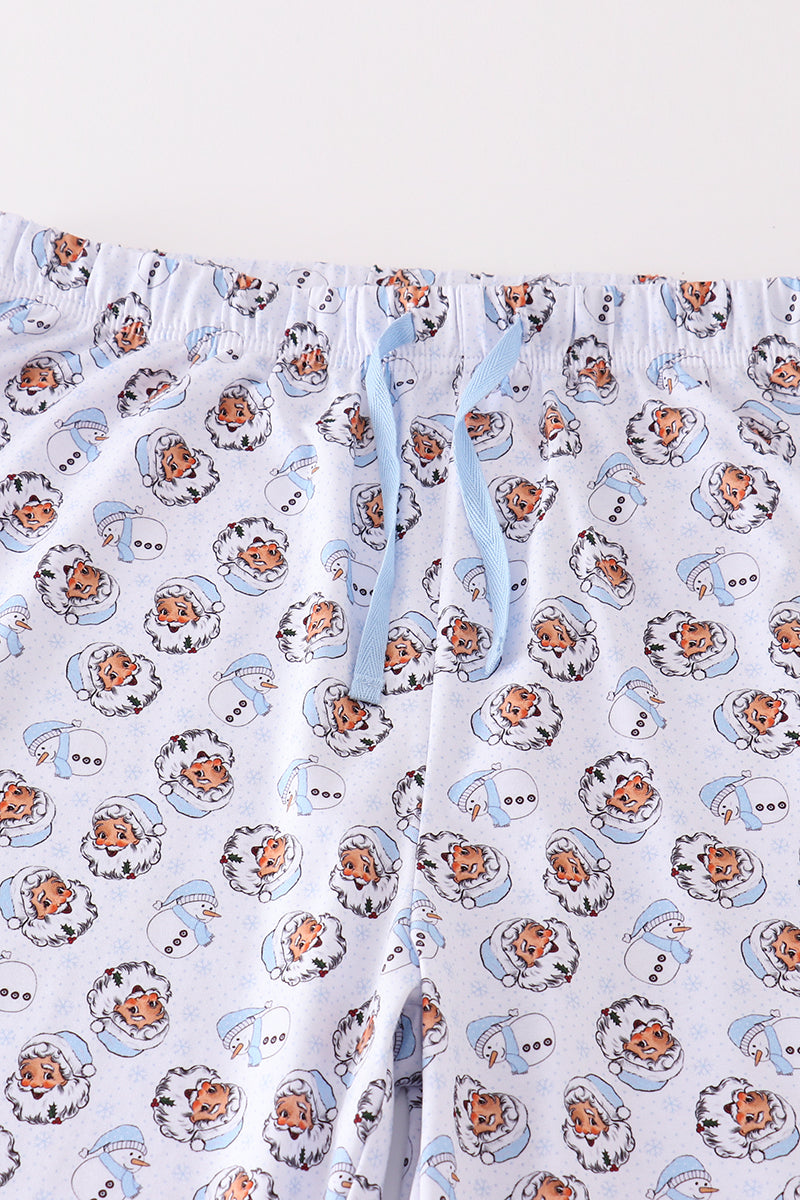 Premium blue christmas santa claus print men pajama pants - Aaria Tees Aaria Tees