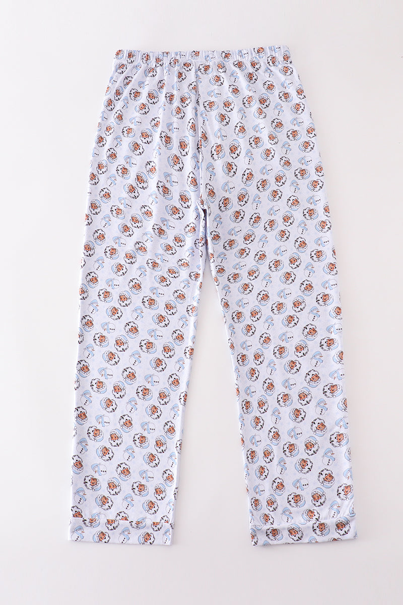 Premium blue christmas santa claus print men pajama pants - Aaria Tees Aaria Tees