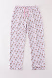 Premium pink christmas santa claus print women pajama pants - Aaria Tees Aaria Tees
