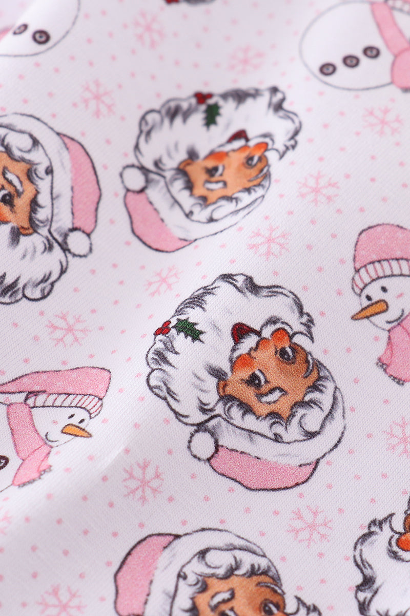 Premium pink christmas santa claus print women pajama pants - Aaria Tees Aaria Tees
