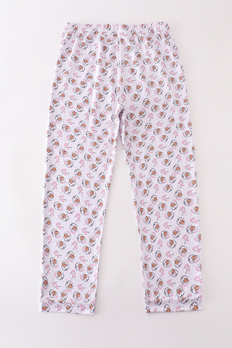 Premium pink christmas santa claus print women pajama pants - Aaria Tees Aaria Tees