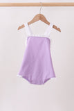 Purple ribbon ruffle bow bubble - Aaria Tees Aaria Tees