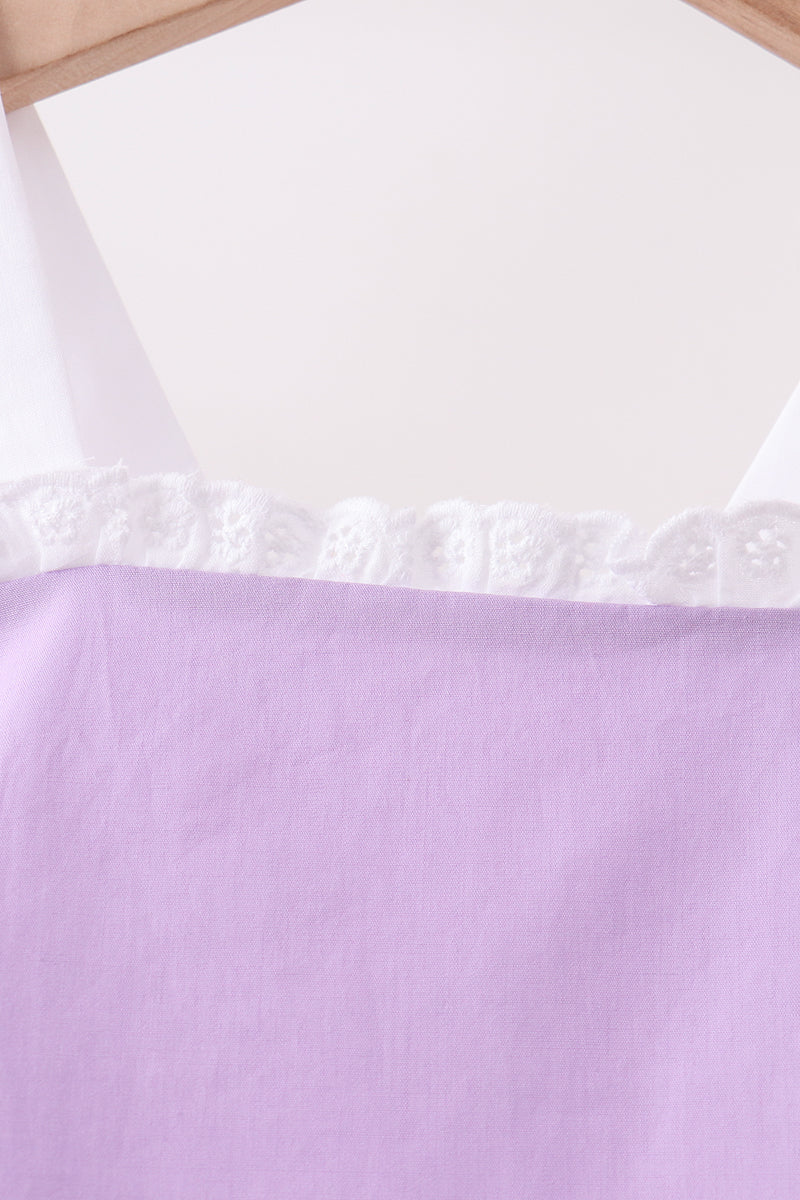 Purple ribbon ruffle bow bubble - Aaria Tees Aaria Tees