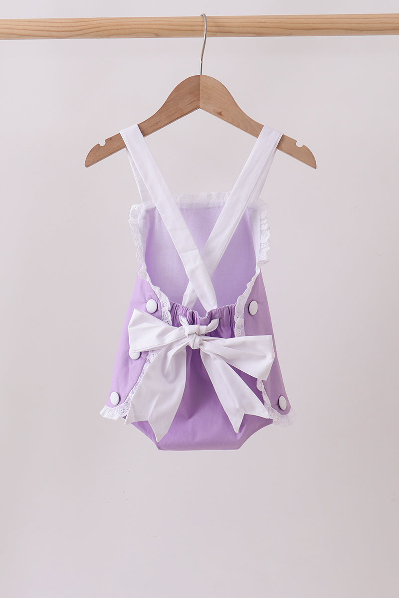Purple ribbon ruffle bow bubble - Aaria Tees Aaria Tees