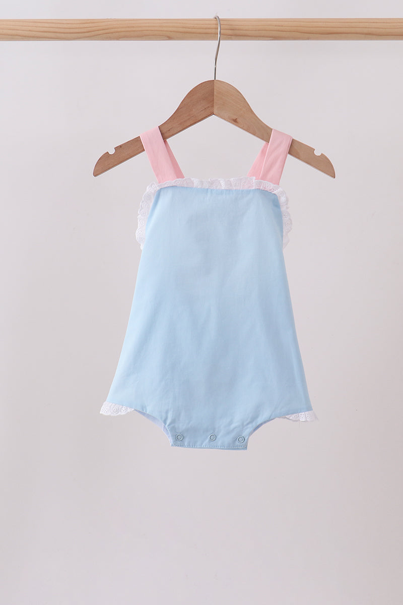 Blue ribbon ruffle bow bubble - Aaria Tees Aaria Tees