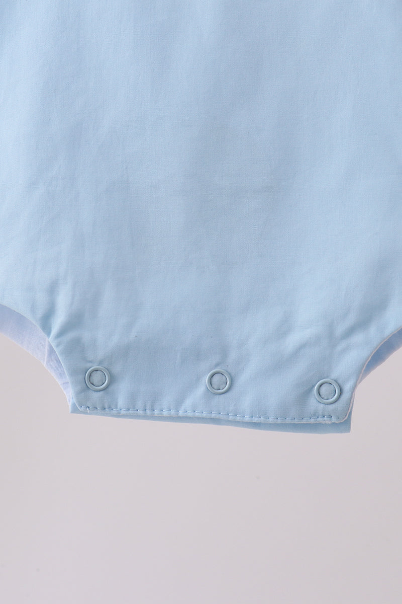 Blue ribbon ruffle bow bubble - Aaria Tees Aaria Tees