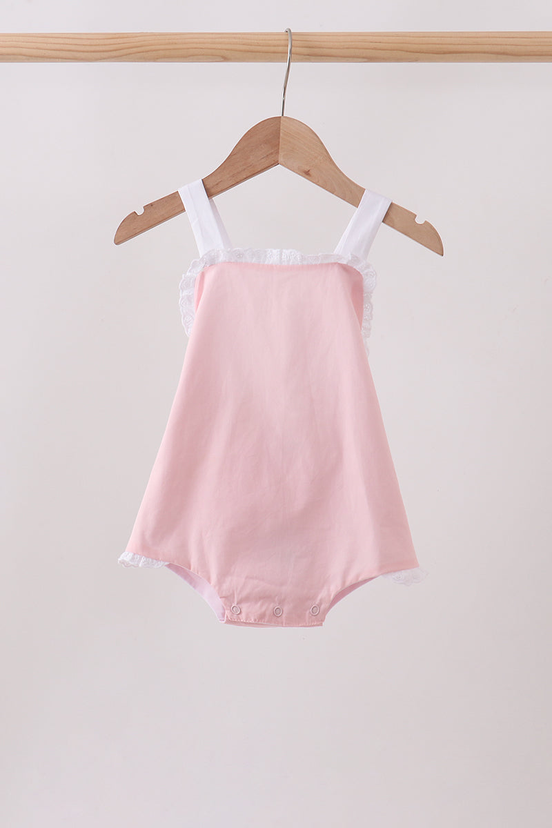 Pink ribbon ruffle bow bubble - Aaria Tees