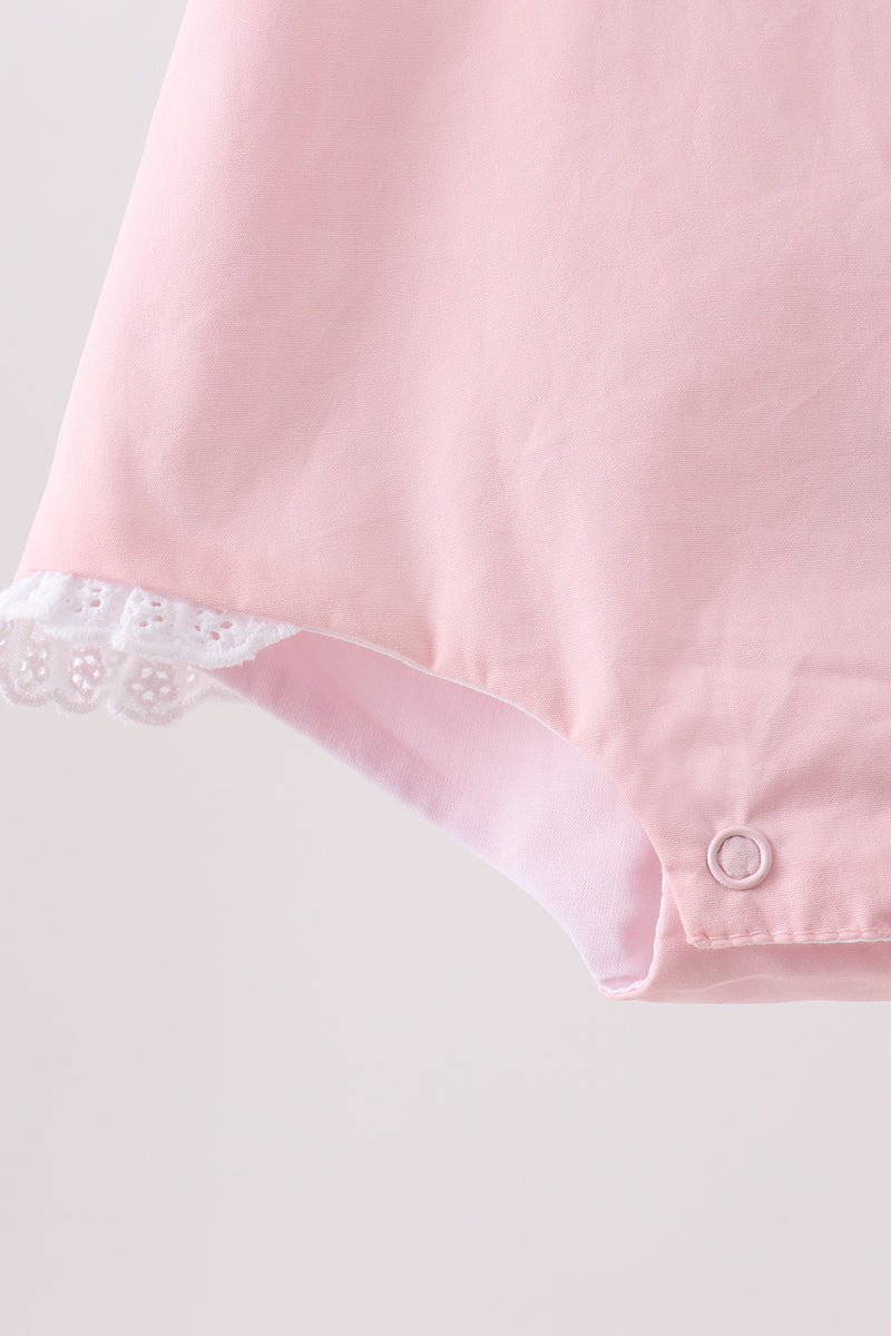 Pink ribbon ruffle bow bubble - Aaria Tees Aaria Tees