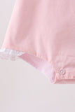 Pink ribbon ruffle bow bubble - Aaria Tees Aaria Tees
