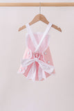 Pink ribbon ruffle bow bubble - Aaria Tees Aaria Tees