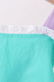 Green ribbon ruffle bow bubble - Aaria Tees Aaria Tees