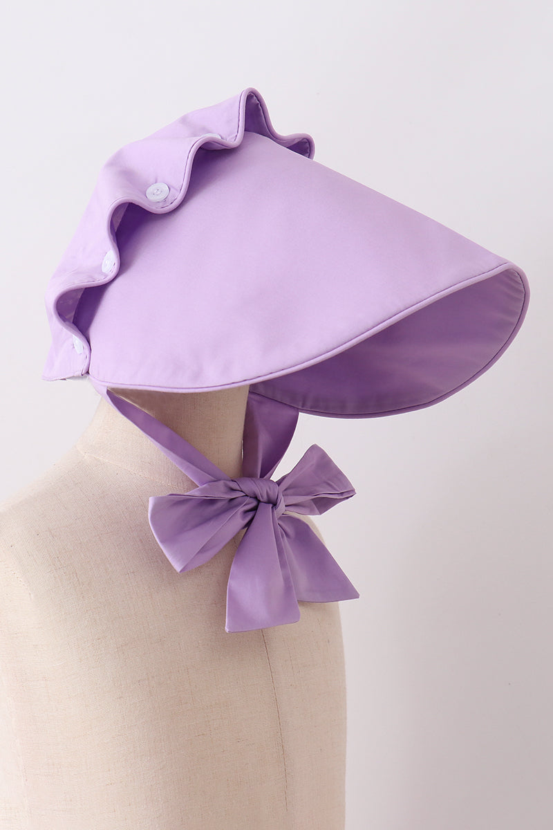 Purple ruffle bow bonnet - Aaria Tees Aaria Tees