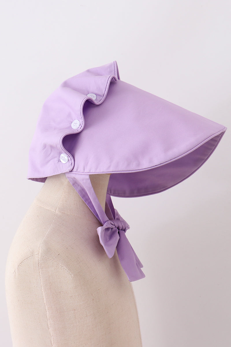 Purple ruffle bow bonnet - Aaria Tees Aaria Tees