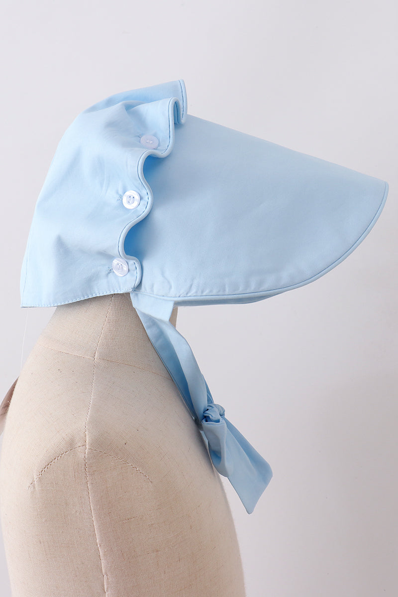 Blue ruffle bow bonnet - Aaria Tees Aaria Tees