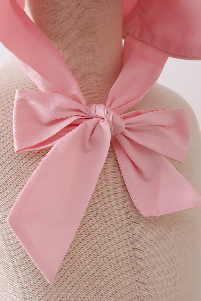 Pink ruffle bow bonnet - Aaria Tees Aaria Tees