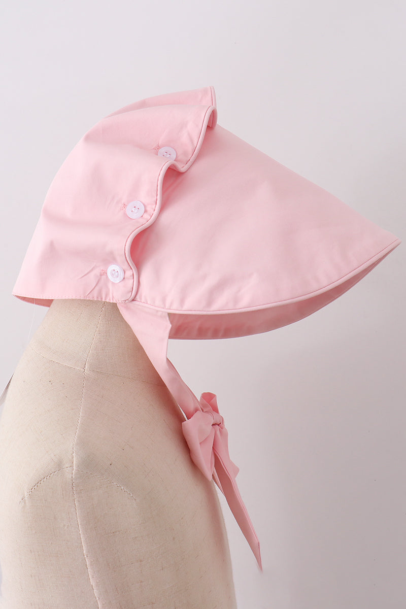 Pink ruffle bow bonnet - Aaria Tees Aaria Tees