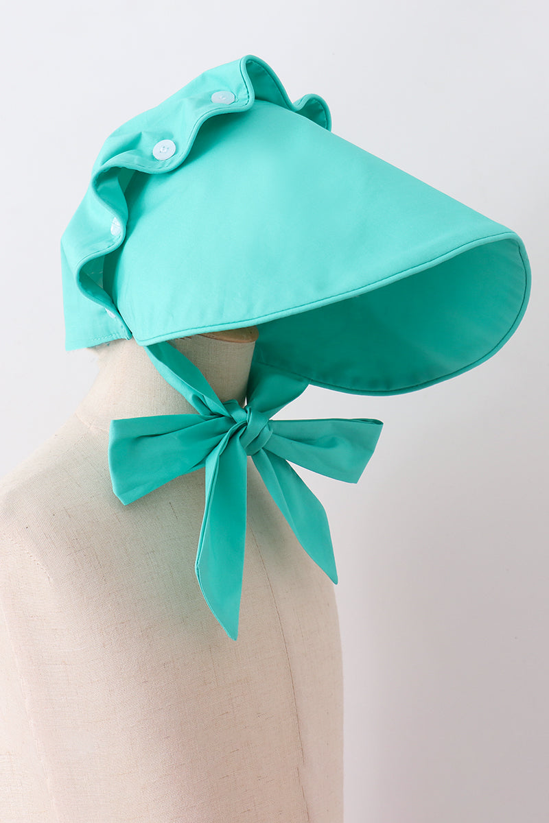 Green ruffle bow bonnet - Aaria Tees Aaria Tees