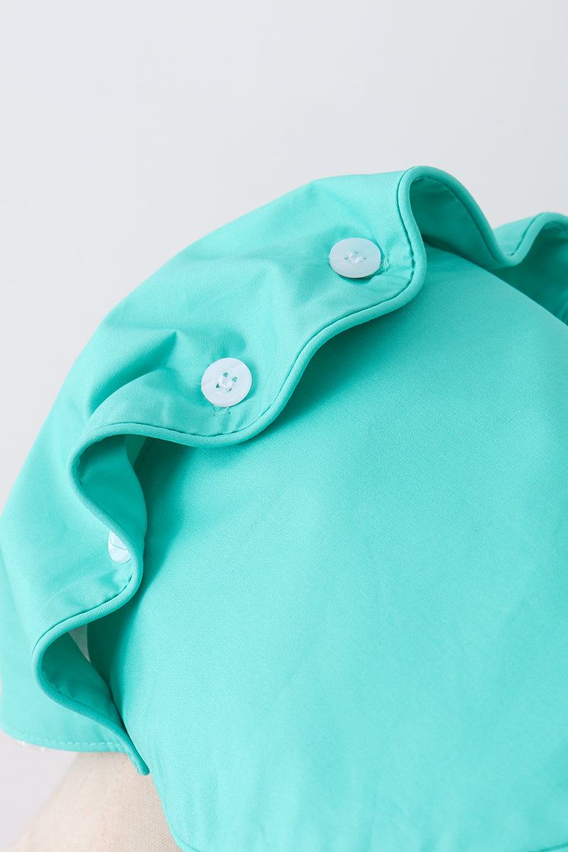 Green ruffle bow bonnet - Aaria Tees Aaria Tees