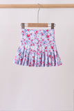 Blue floral print skorts - Aaria Tees Aaria Tees