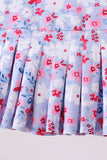 Blue floral print skorts - Aaria Tees Aaria Tees