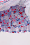 Blue floral print skorts - Aaria Tees Aaria Tees