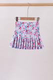 Blue floral print skorts - Aaria Tees Aaria Tees