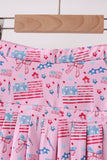 Pink flag star print skorts - Aaria Tees Aaria Tees