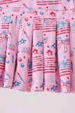 Pink flag star print skorts - Aaria Tees Aaria Tees
