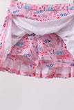 Pink flag star print skorts - Aaria Tees Aaria Tees