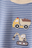 Blue stripe truck embroidery shorts set - Aaria Tees Aaria Tees