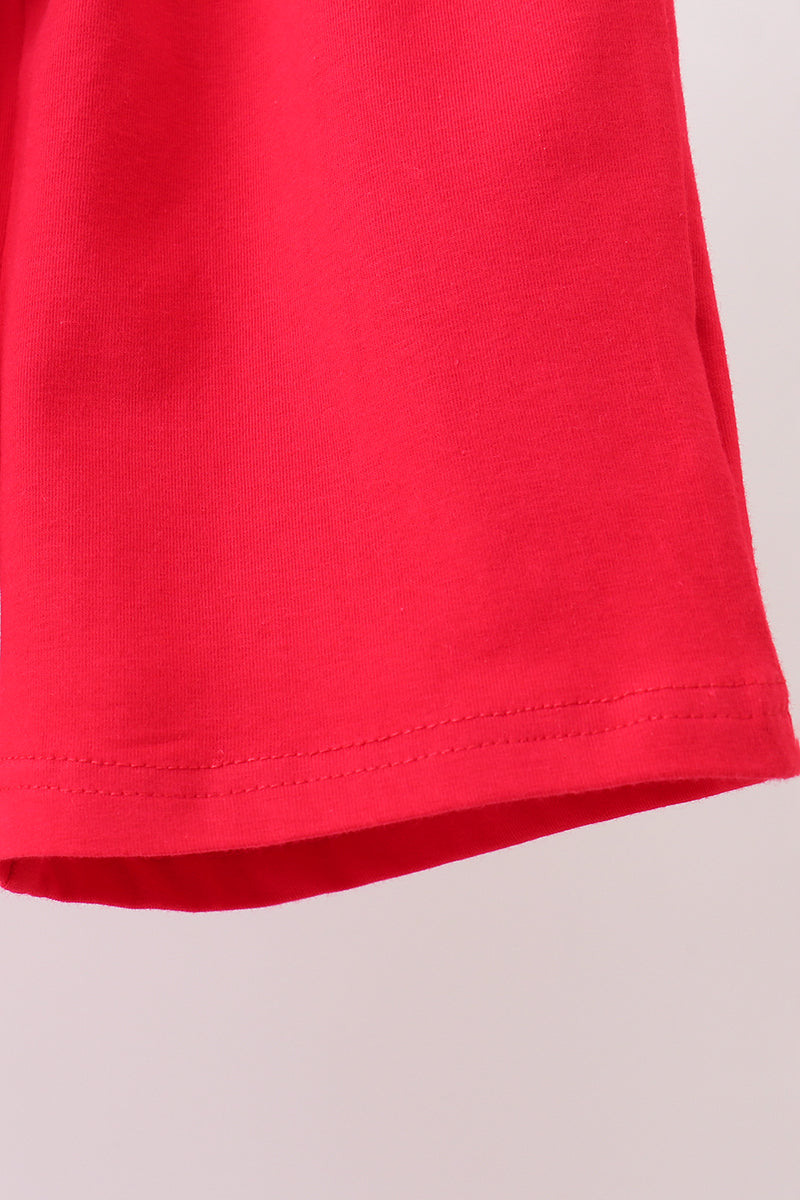 Red apple embroidery shorts set - Aaria Tees Aaria Tees