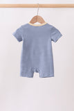 Blue stripe truck embroidery romper - Aaria Tees Aaria Tees