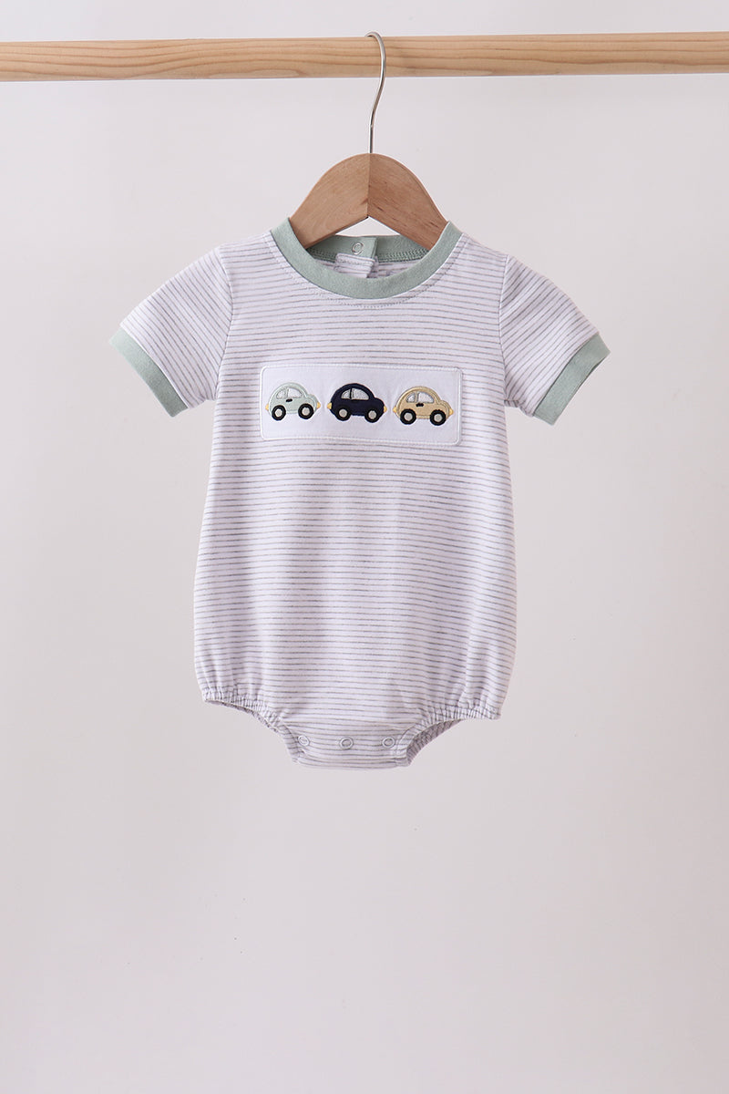 Green vehicle embroidery stripe bubble - Aaria Tees Aaria Tees